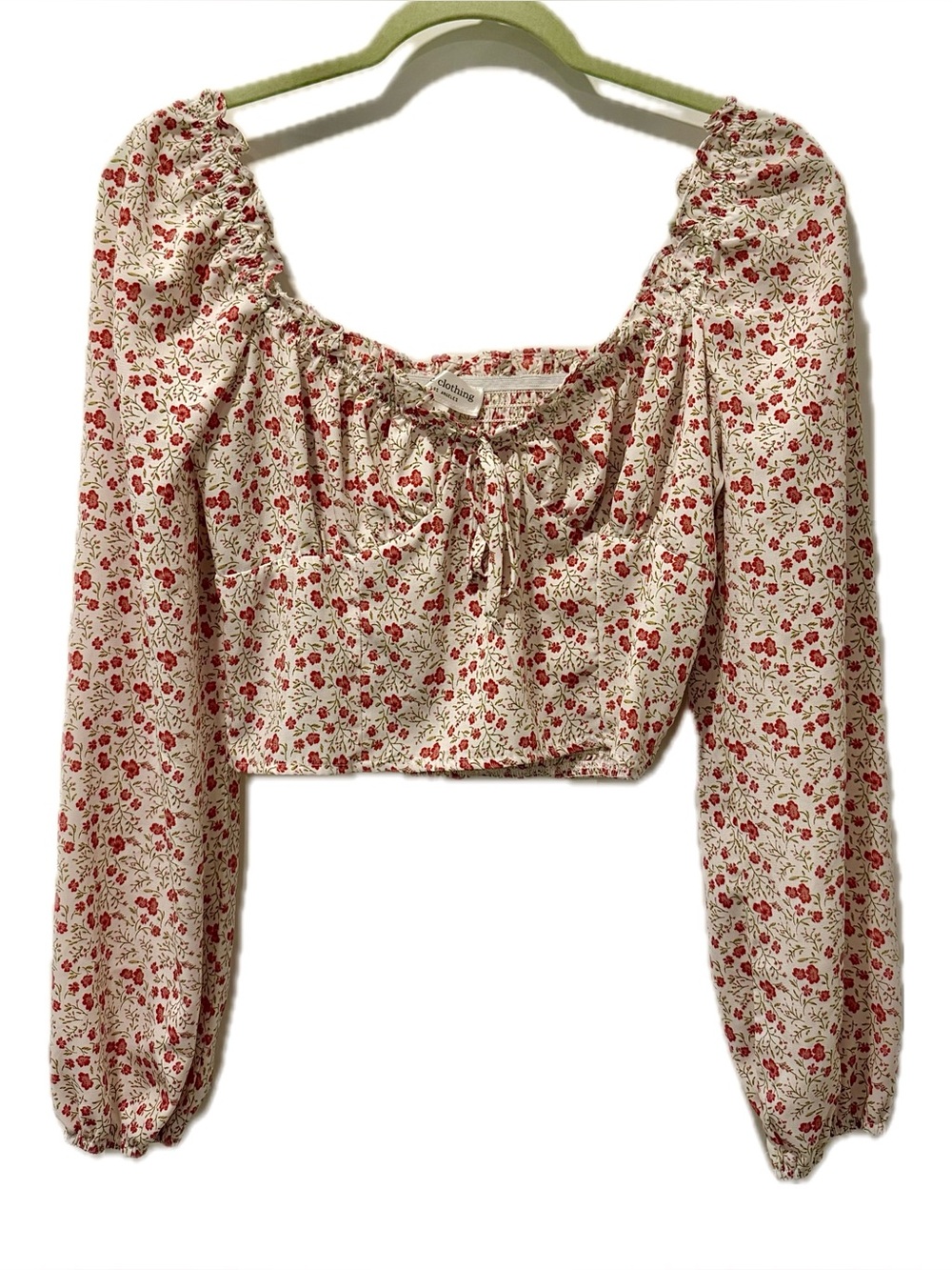 One Clothing Los Angeles Smocked Off the Shoulder Top in Red Floral